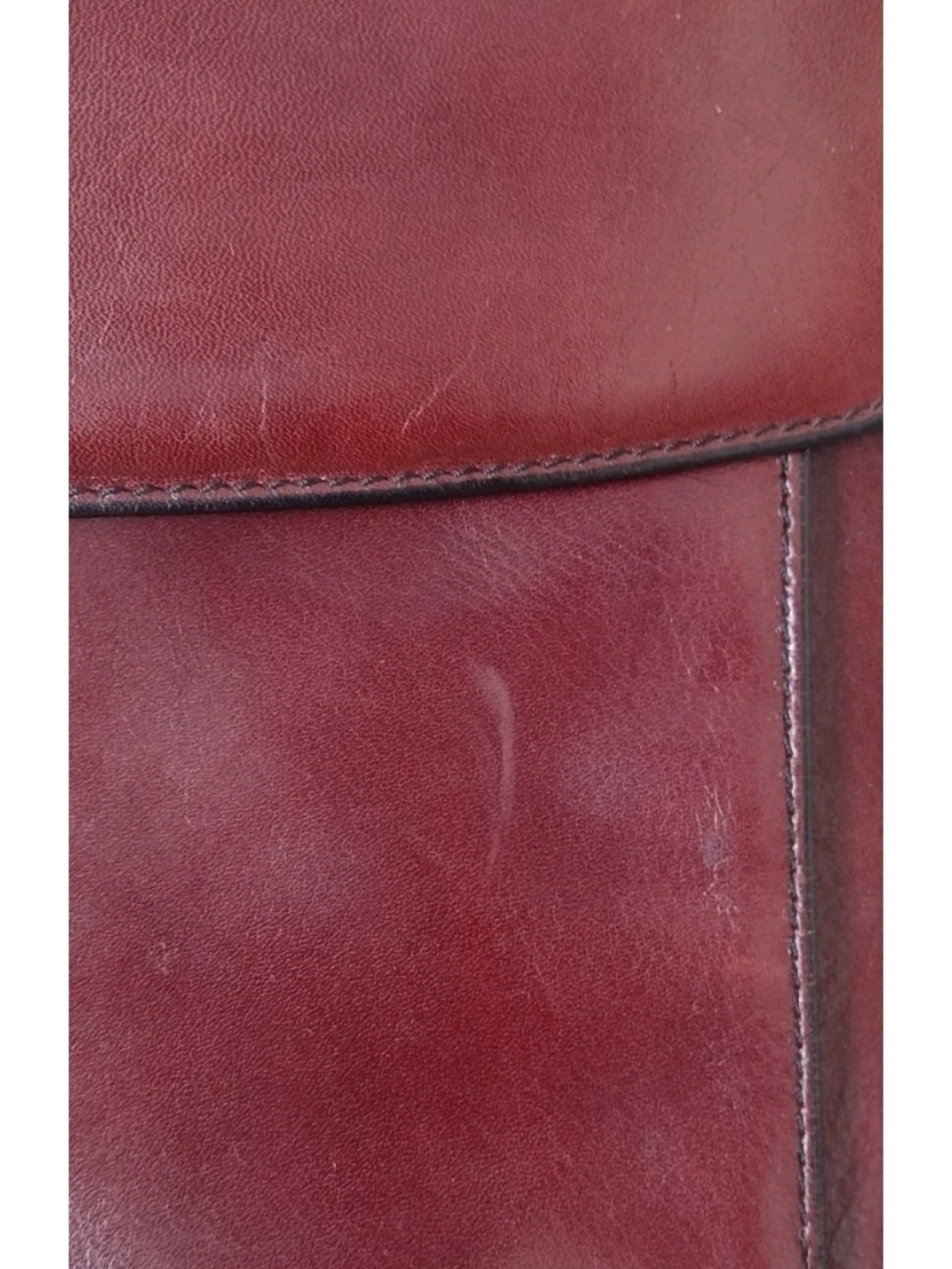 Classic Burgundy Leather Briefcase with Gold Hardware - Picture 10 of 16